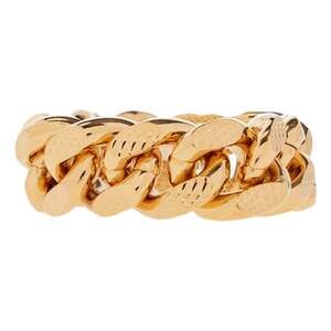 Gucci Interlocking G Textured Chain Ring Gold